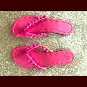 Tory Burch Pedi Pompom Thong Sandals